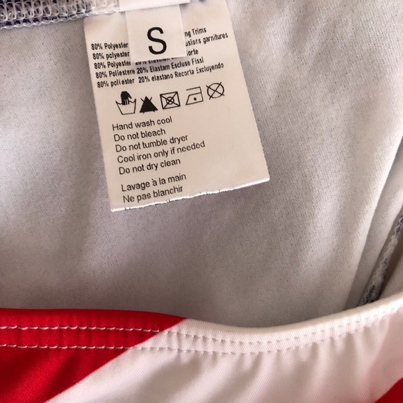 Yes Master American flag print cut out one piece swimsuit sz S - Picture 9 of 11